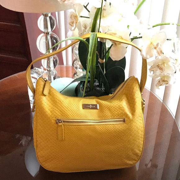 Cole Haan Handbags - Cole Haan Yellow Snakeskin Shoulder Bag